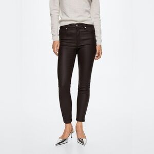 VIOLETA BY MANGO COATED SLIM JEANS - BLACK SIZE 16 (NEW WITH TAGS)